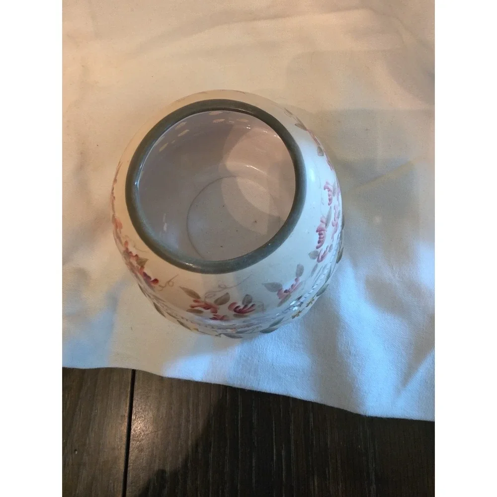 HOME INTERIORS CERAMIC MUTICOLOR FLORAL BELL SHAPED CANDLE SHADE~6" x 4" - Picture 6 of 9